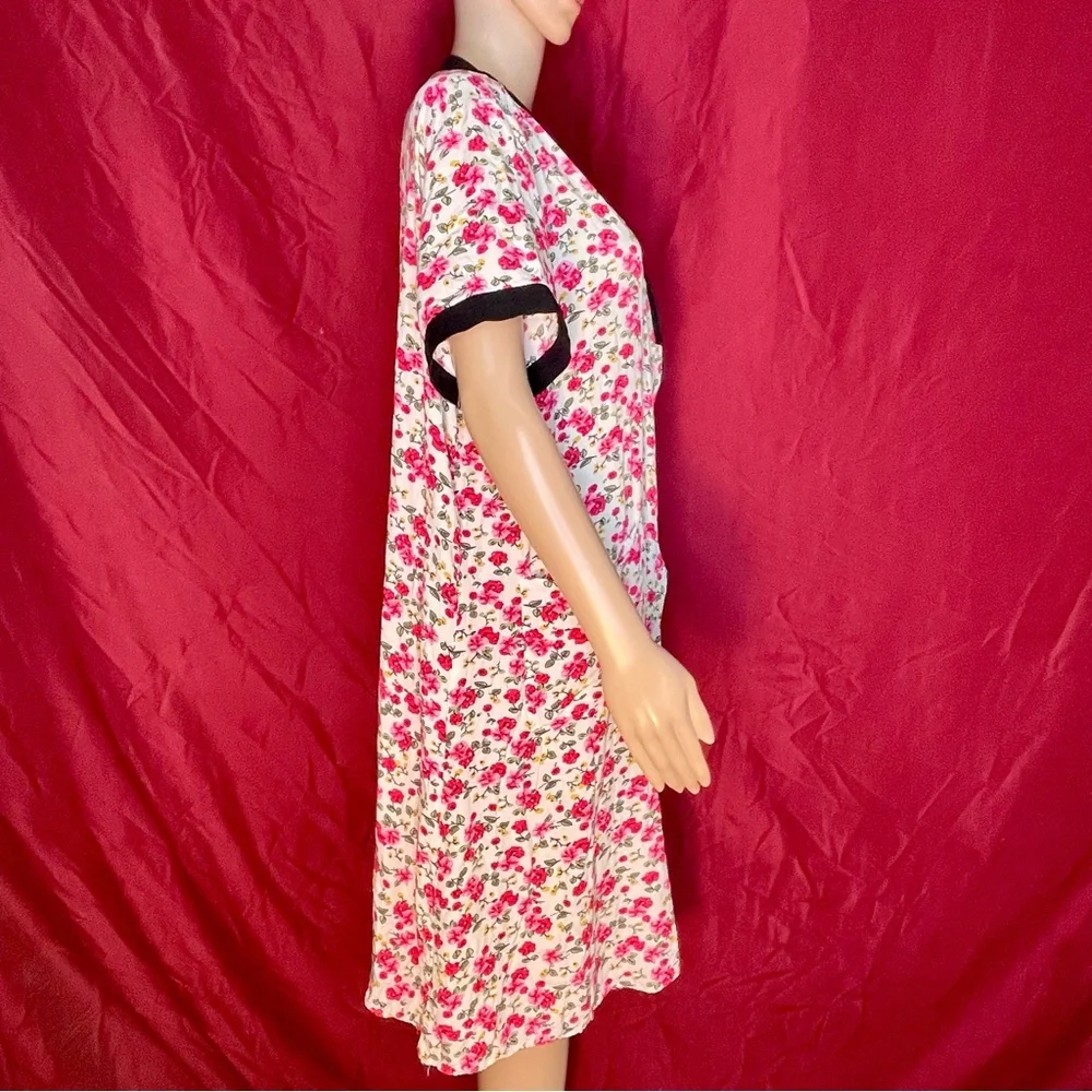 Yozly Floral Zip Up Lounge Day Dress Housecoat Sleep Dress With Pockets XL